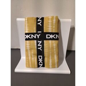 DKNY Set of 4 Yellow Gold Tie Dye NAPKINS Abstract / 100% Cotton